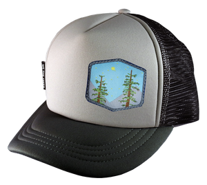 Gray Black Trucker Hat 58 cm Trees