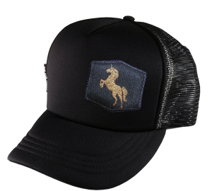 Black Trucker 58 cm Large Golden Unicorn