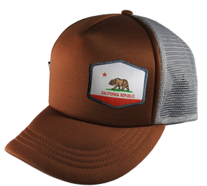 Brown Gray Trucker Hat Large 58 cm Cali