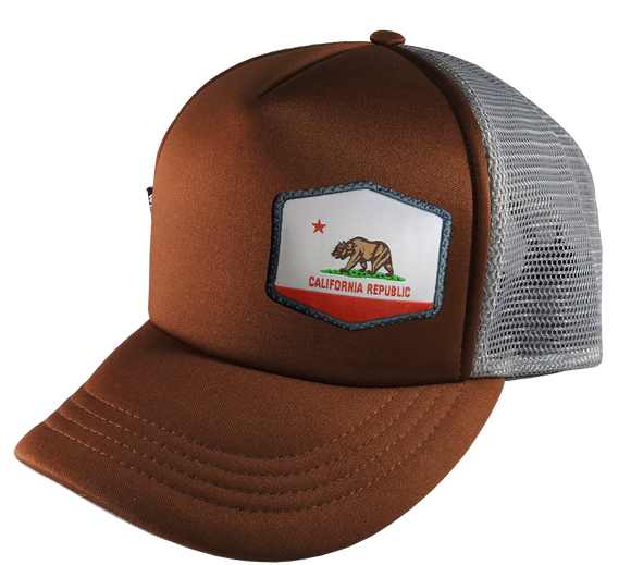 Brown Gray Trucker Hat Large 58 cm Cali