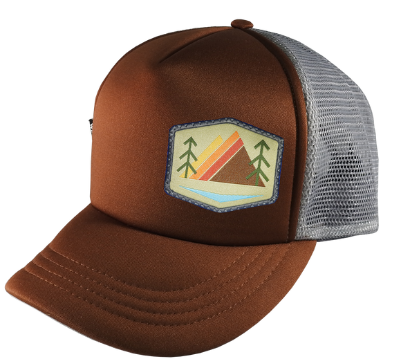 Brown Gray Trucker Hat large 58 cm Khaki Alpenglow