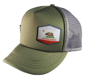 Olive Gray Trucker Hat Large 58 cm Cali